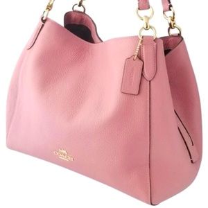 Coach Outlet Hallie handbag in Rose pink pebble leather